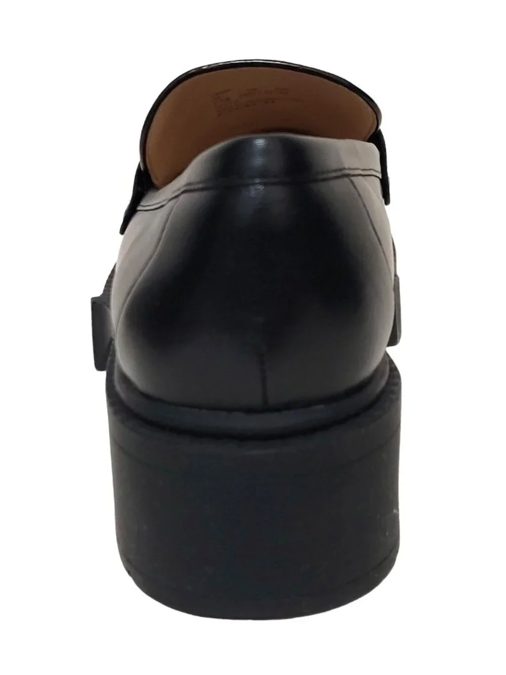 Coach Leah Platform Penny Loafers Black Leather Lug Sole Chunky Shoes
